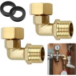 2pcs raccords coud�s en laiton, raccord tuyau d'arrosage laiton � vis 1 / 2 pouce, raccords � 90 degr�s, ...