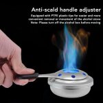 2pcs r�chaud � alcool portable en acier inoxydable, br�leur d'alcool d�tachable pour fondue, br�leur ...