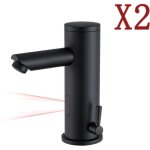 2pcs robinet automatique sans contact avec capteur infrarouge intelligent, robinet infrarouge mitigeur ...