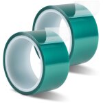 2pcs ruban adh�sif haute temp�rature 50mmx33m, kapton tape vert, pet - rubans r�sistant � la chaleur ...