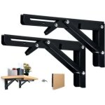 2pcs support d' �tag�res pliable 400mm �querre pliante �tag�re murale support pliante robuste noir support ...