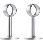 2pcs support de montage au plafond acier inoxydable bross� support pour tringle � rideau de douche