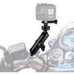 2pcs support de r�troviseur pour moto r�glable � 360�, support pour cam�ra d'action pour moto en aluminium, ...