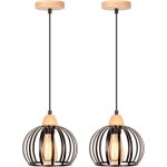 2pcs suspension luminaire vintage int�rieur lustre moderne plafonnier rond en m�tal fer pour ferme couloir ...