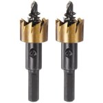 2pcs trou scies 19. 5mm (49 / 64 ) m35 hss (haute vitesse acier) titane rev�tu perceuse morceaux coupeurs ...