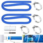 2pcs tuyau piscine 32mm, tuyau aspirateur piscine avec 4 colliers serrage m�talliques, adapt� � une vari�t� ...