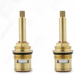 2pcs vannes de robinet en c�ramique en laiton, cartouches de robinet de rechange(rouge + bleu) - liaiki ...