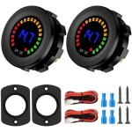 2pcs voltm�tre num�rique led �tanche, cc 12v 24v testeur de batterie avec alarme de tension pour voiture ...