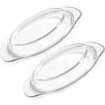 2pi�ces couvercle verre pour micro ondes lot de cloche alimentaire transparent protection �claboussures ...