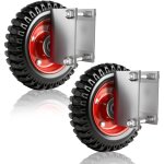 2x 200mm roulettes de portail, roues robustes en caoutchouc plein avec quincaillerie pour portails m�talliques ...