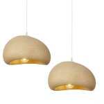 2x 30cm lustre personnalis� cr�atif d'int�rieur plafonnier r�tro e27 suspension lustre moderne jaune