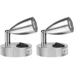 2x 3w 12v lampe 12v camping car, led lampe de lecture pour bateau caravane voiture, avec son propre interrupte ...
