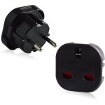 2x adaptateur prise uk / royaume uni / uk 3 broches vers les prises fran�aises / europ�ennes / france ...