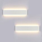 2x applique murale interieur led 40cm lampe murale 14w blanc chaud 3000k luminaire mural moderne pour ...