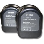 Vhbw - 2x batterie remplacement pour dewalt ezwa 60, elu sba55, dw9072, ezwa 61, dw9071, elu ezwa 49 ...