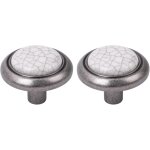 2x bouton de tiroir finition nickel porcelaine céramique 32 mm avec vis meuble vintage antique style ... 2x bouton de tiroir finition nickel porcelaine céramique 32 mm avec vis meuble vintage antique style ...