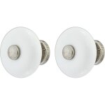 2x bouton de tiroir porcelaine c�ramique finition nickel 30 mm avec vis meuble vintage antique style ...