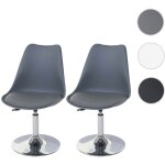 Mendler - 2x chaise pivotante malmö t501, réglable en hauteur, similicuir - gris foncé Mendler - 2x chaise pivotante malmö t501, réglable en hauteur, similicuir - gris foncé