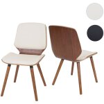 Mendler - 2x chaise de salle  manger hwc - b16, bois courb, rtro, aspect noyer - similicuir noir