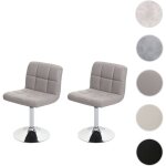 Mendler - 2x chaise de salle  manger chaise pivotante kavala simli cuir chrome taupe - gris