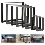 Melko - 2x chemins de table en profil�s carr�s 80x40 mm pied de table 60 x 72 cm pieds de table noir ...