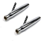 2x craftride pot d'�chappement tapered silencieux moto pour caferacer et custombikes chrome