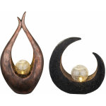 2x led lampes ext�rieures solaires bronze boule de verre chemin de jardin �tage lune faucille stand lumi�res ...
