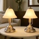 2x led lampe de table touch lampe de chevet albtre verre lampe de table chambre  coucher, lampe nickel ...
