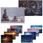 2x led toile d'image image murale lumineuse 40x60cm, minuterie - bouddha + bougies 2x led toile d'image image murale lumineuse 40x60cm, minuterie - bouddha + bougies