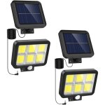 2x lumi�re solaire ext�rieure 120led 260lm + panneau photovolta�que. conception s�par�e avec c�ble de ...