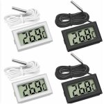 (2x noir 2x blanc, 46x28x15mm)mini digital lcd thermom�tre temp�rature avec sonde de temp�rature capteur ...