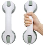 2x poign�es de douche � ventouse - en plastique - sans per�age - poign�e de baignoire murale, barres ...