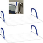 Relaxdays - 2x schoirs suspendus, tendoir lessive  accrocher au radiateur et au balcon, support 4, ...