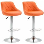 2x tabourets de bar en synthétique orange pivotant avec repose - pieds tdb10083 2x tabourets de bar en synthétique orange pivotant avec repose - pieds tdb10083