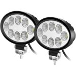 2x24w oval rampe de phare de travail led 12v - 60v, projecteurs lumi�re feux antibrouillard led