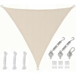 Amanka - 2x2x2 voile d'ombrage triangulaire �tanche - toile de jardin avec fixation inox