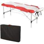 Mucola - 2zones aluminum table de massage 2 couleurs blanc / rouge 12, 5 kg nouveau