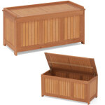 3 en 1 coffre de rangement ext�rieure 220 l, banc coffre rangement en bois massif avec dessus rabattable ...