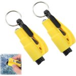 3 en 1, jaune porte cl�s s�curit� voiture, brise vitre et coupe ceinture, moderne unisexe adulte vitre ...