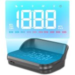 3, 5 pouces affichage t�te haute voiture hud affichage gps, compteur de vitesse, mph&km / h, 10hz, alarmes ...