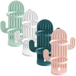 3. 9x9. 8cm 4 pi�ces support mural porte - brosse � dents mignon cactus brosse � dents stand dessin anim� ...