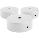 3 auvents de plafond en m�tal, cache fil pour lustre couleur blanc, bo�tier de lampe complet avec accessoires ...