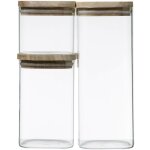 5five simply smart - set de 3 bocaux de rangement empilables en verre borosilicat� avec couvercles en ...