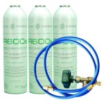 Reporshop - 3 bouteilles de gaz rfrigrant r600 + tuyau + vanne isobutane 420gr