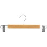 Cintres bois pince metal x3