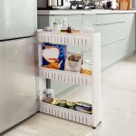 3 �tages etag�re de rangement avec roues, armoires de cuisine, chariot de stockage, etag�re de cuisine ...