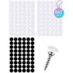 3 feuilles d?autocollants ronds blancs / noirs anti - rayures pour trous de vis, prot�ge - pieds chaises ...