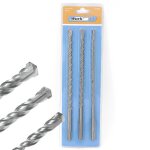 3 forets � b�ton 260mm sds jeu de m�ches torsad�es pointes au carbure de tungst�ne 8, 10 et 12mm