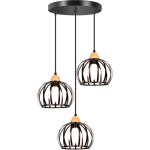 3 lumi�res suspension luminaire vintage int�rieur lustre moderne plafonnier rond en m�tal fer pour ferme ...