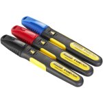 3 marqueurs ind�l�biles noir / rouge / bleu stanley